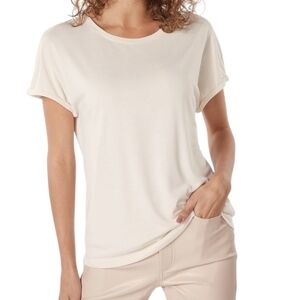 Esqualo T-Shirt Minimalist Staple Womens XL Slouchy Layering Soft Comfy Beige